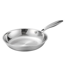 Stainless Steel Frying Pan 28Cm, Induction Compatible, Professional Grade Cookware For Fish, Steak, Omelette, Pancake