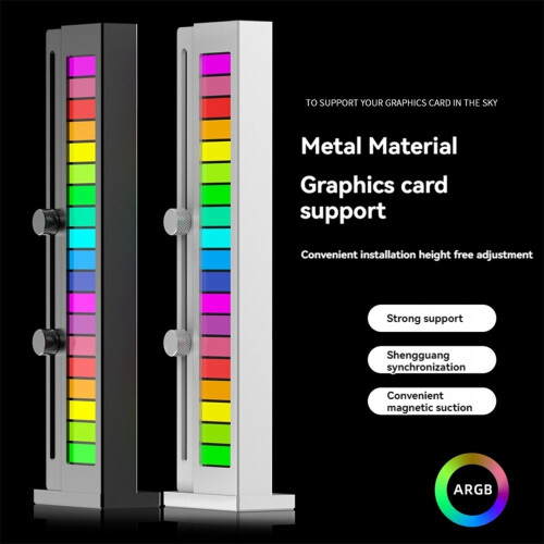 3-pins ARGB Sync grafikkortstøttestativ GPU-støttebrakett sølv