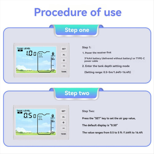 Ultrasonic level meter Multifunctional household water level meter 2