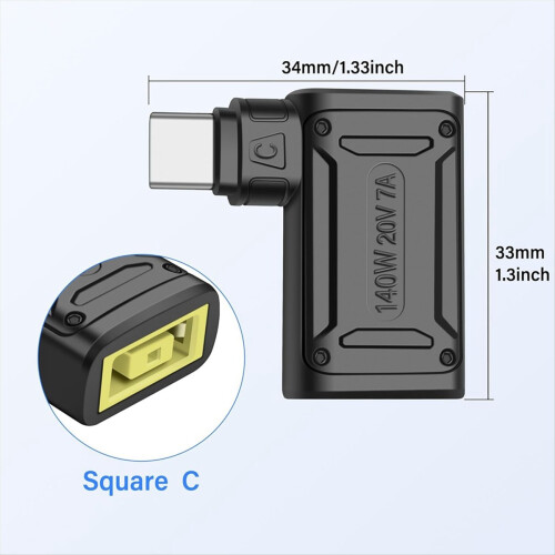 PD 140W DC - Type-C töltőadapter telefonhoz, táblagéphez, laptophoz (C) 2