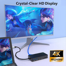 Dock Station 11 in 1 con hub USB C e USB 4K 30Hz