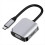 Estação de encaixe USB C, extensor 2 em 1 compatível com USB-C para VGA 1