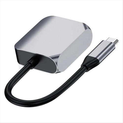 Estação de encaixe USB C, extensor 2 em 1 compatível com USB-C para VGA 1