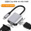 Estação de encaixe USB C, extensor 2 em 1 compatível com USB-C para VGA 4