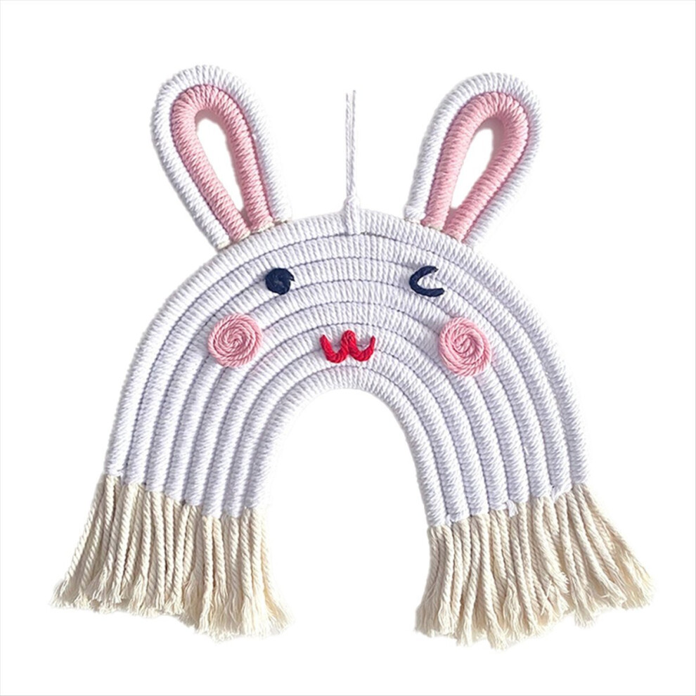 Rainbow Wall Hanging Macrame Woven Rainbow Wall Hanging Hand-Woven,D