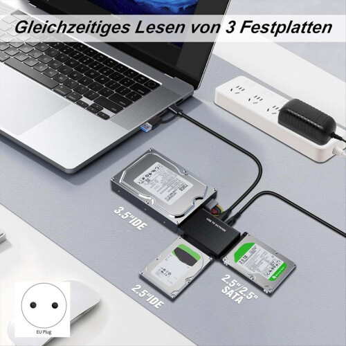 USB 3.2 és IDE adapter, EU csatlakozó 1