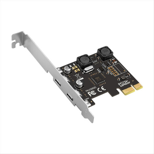 PCI Express X1 til USB 3.0 5 Gbps 2-ports type C til stationær pc