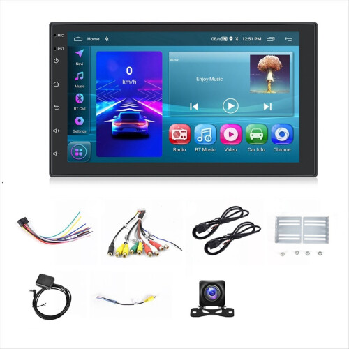 2+64G Android 13 Dobbelt Din Bilstereo med Trådløs Carplay