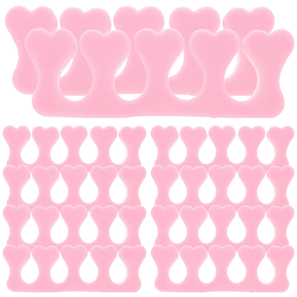 Inoomp Pink 120 Pcs Sponge Nail Finger Toe Separators For Manicure Pedicure
