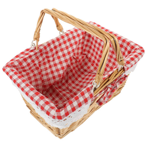 Carrying Basket Wicker With Handle Folding Storage Home 1pack 1