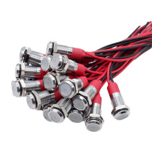 20 ks 6 mm kovových LED výstražných kontroliek, signálnych svetiel, bielych