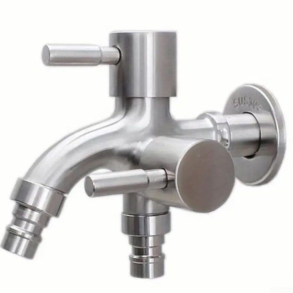 Washing Machine Faucet Double Control One Inlet Two Outlet Copper Water Tap For Bathroom 9354506475833