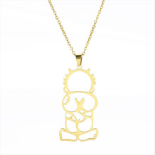 Gold Palestine Boy'S Back Necklace Pendant