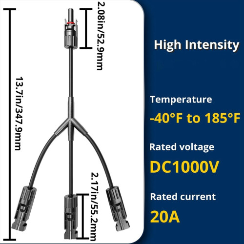 2 par Y-formet solcellestik DC1000V FMMM+MFFF solcellekabelforbindelse 1