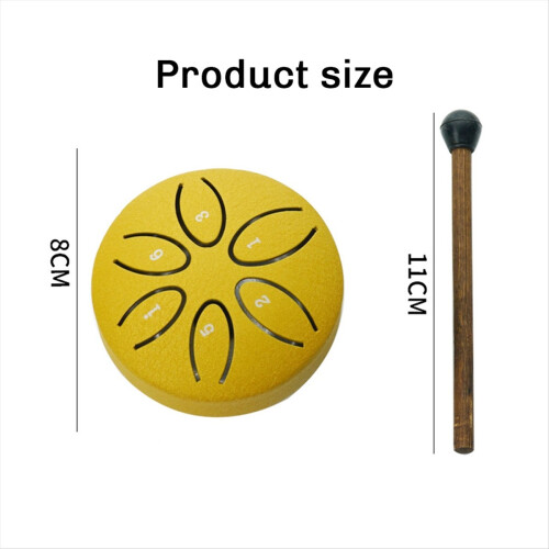 Tambor de chuva para exterior, tambor de língua de aço, 6 notas, 3 polegadas, dourado 1