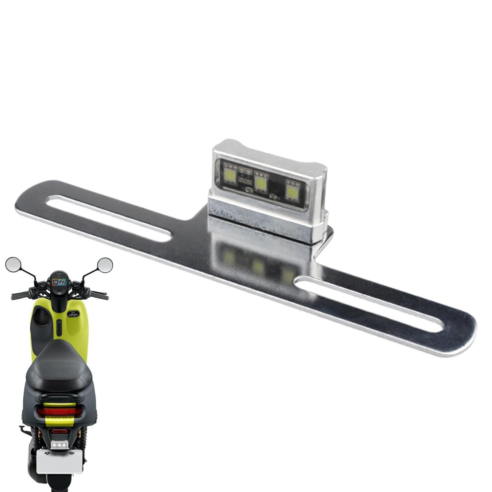 Motorcycle Tail With Rear License Plate Bracket, Compatible With Adventure Touring Bikes, High Visibility, Light/Silver 9084446557176