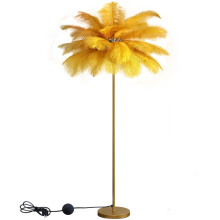 Ostrich Feather Floor Lamp Dimmable Gold Feather Lamp for Living Room Blue Pink White Decor Gift for Daughter