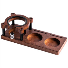Base de madeira para estação de compactação de café, suporte para compactação de café expresso