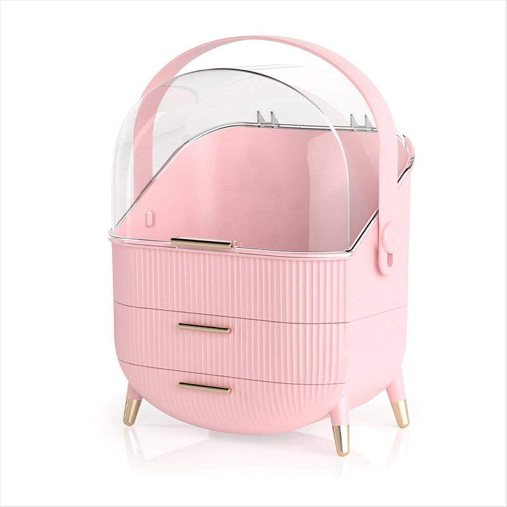 Makeup Storage Organizer with Lid - Portable Skincare Cosmetics Box