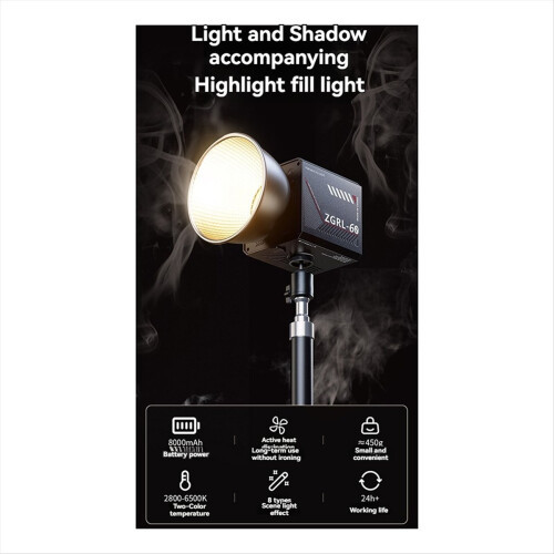 60W Pro LED-videolampe for studio, EU-plugg 2