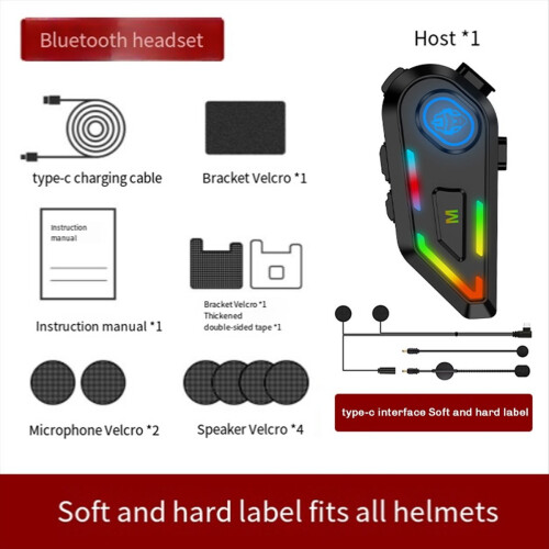 Bluetooth 5.4 Hjelmheadset Trådløst Håndfrit Opkaldstelefonsæt 1