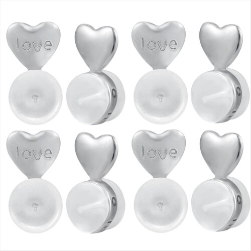 8PCS Earring Backs for -Ears,White Gold