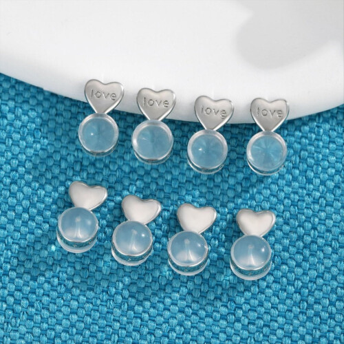 8PCS Earring Backs for -Ears,White Gold 1