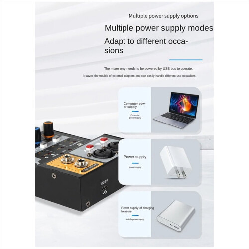 2-vejs optagemixer USB computer eksternt lydkort DJ-mixer 1