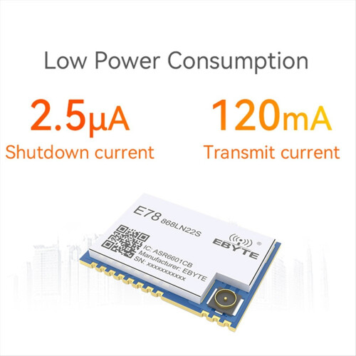 Módulo LoRaWAN SoC E78-868LN22S 868 MHz LoRa 2