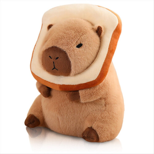 Χαριτωμένο βελούδινο μαξιλάρι Capybara με ψωμί Kawaii μαλακή λούτρινη κούκλα Capybara