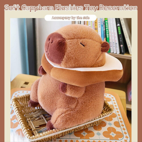 Χαριτωμένο βελούδινο μαξιλάρι Capybara με ψωμί Kawaii μαλακή λούτρινη κούκλα Capybara 1