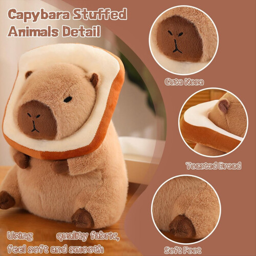 Χαριτωμένο βελούδινο μαξιλάρι Capybara με ψωμί Kawaii μαλακή λούτρινη κούκλα Capybara 2