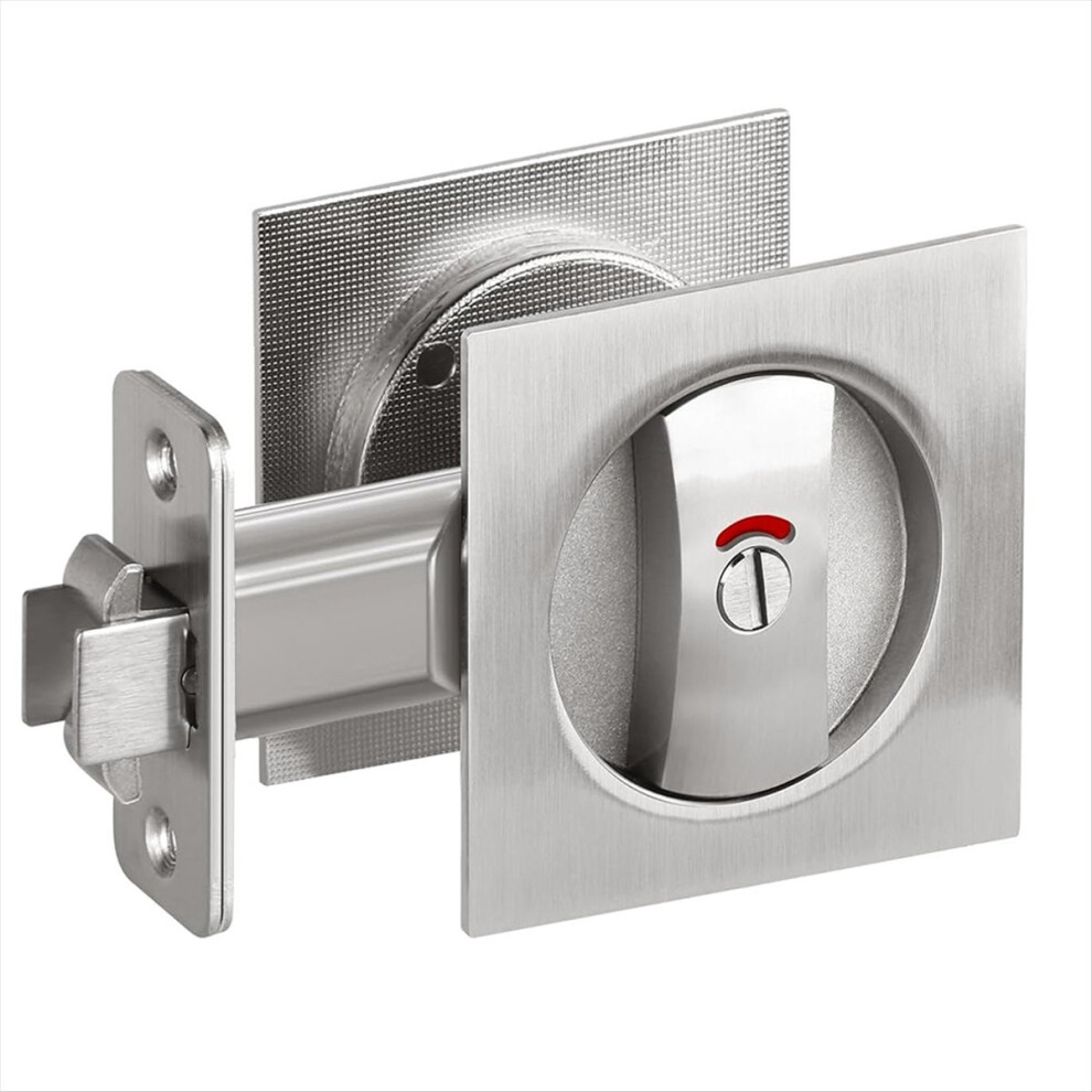 Pocket Door Lock With Indicator Light, Privacy Square Pocket Latch 4711235890552