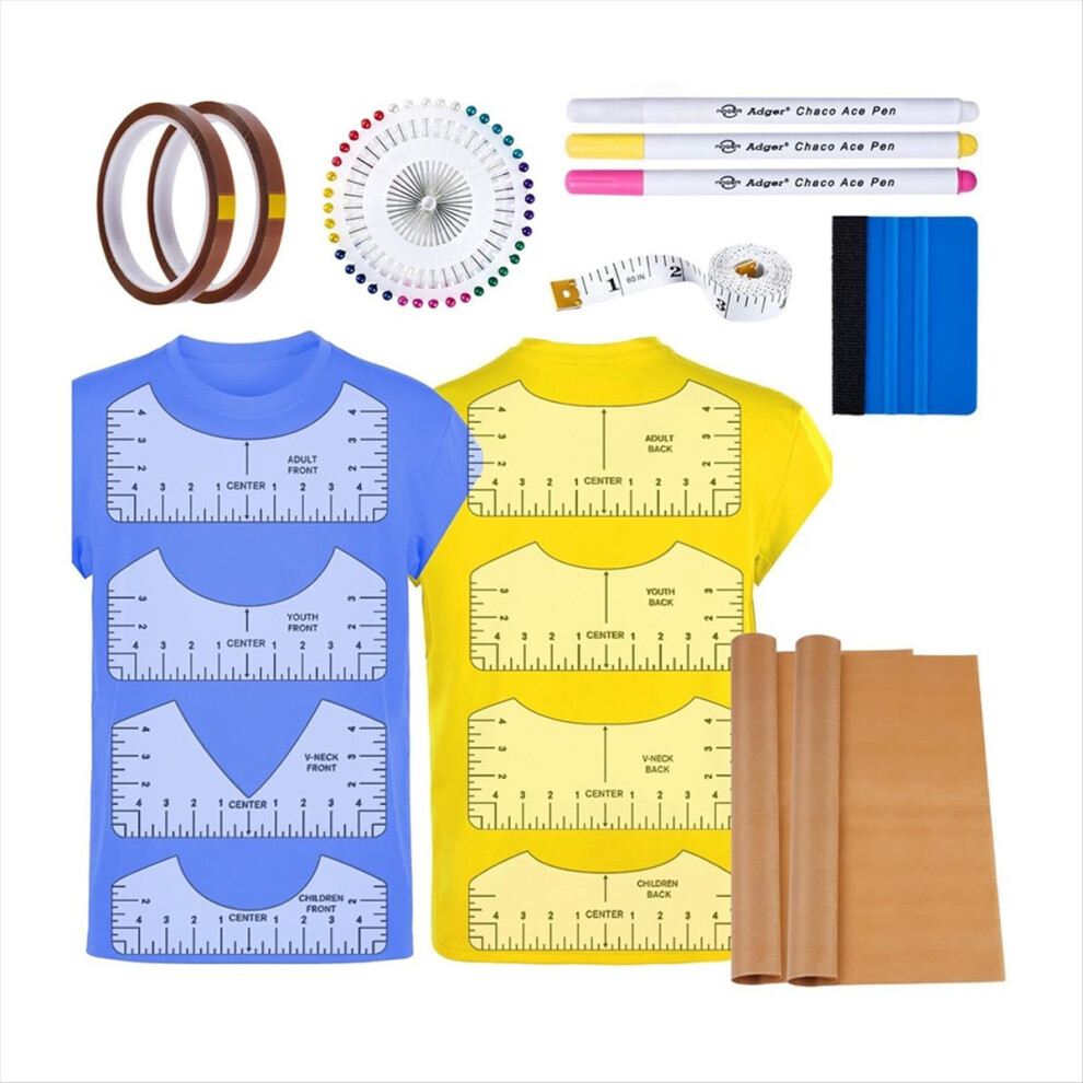 18Pcs Sublimation Accessories Tshirt Ruler Guide Vinyl Alignment Tool