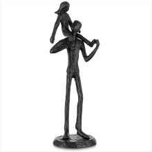 Vader-dochter ijzeren beeldje vader-dochter decoratie