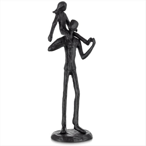 Vader-dochter ijzeren beeldje vader-dochter decoratie
