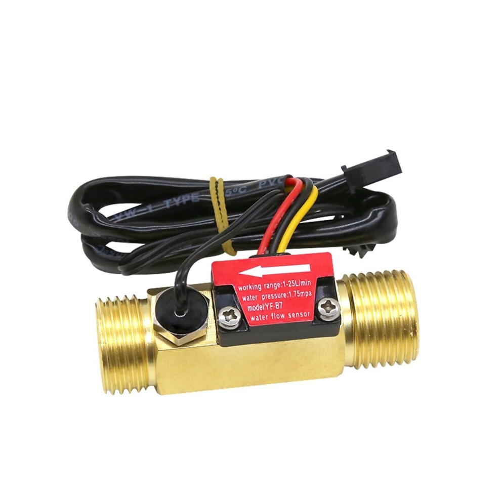 Dn15 Dn20 Water Flow Sensor Brass External Thread 1.75 Mpa Hall Effect Pulse Turbine Flowmeter Temperature Detection 9016109580962