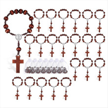 30 ks krstných ružencov s biblickými veršmi, mini krstné darčeky, ruženec