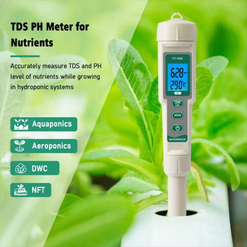 Professionele hydrocultuurmeter 4 in 1 PH EC TDS TEMP-testermonitor 1