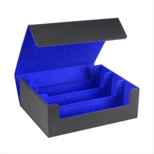 Kaartenopbergdoos voor ruilkaarten, 1800+ PU-kaartendoos, zwart + blauw