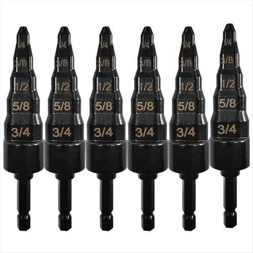 6Pcs Air Conditioner Copper Pipe Expander Swaging Drill Bit-A