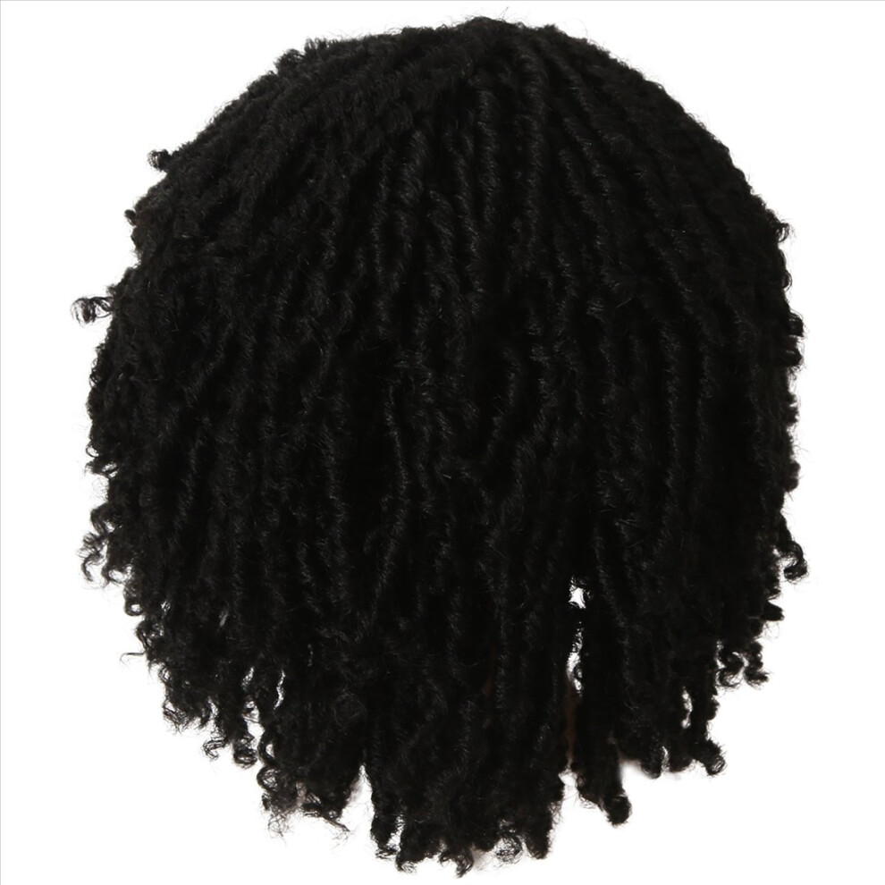 Unisex Black Short Curly Hair Dirty Braided Wig Dreadlock Wigs For Women
