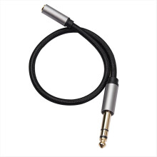 Audio adapter 6,35 mm-es 1/4"-os apa - 3,5 mm-es 1/8"-os sztereó jack anya, 30 cm