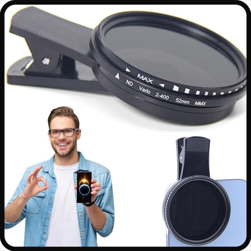 1 Set Telefonfilter 52 mm ND 2-400 mit Clip-Objektivdeckel 2