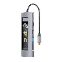 Otte-i-1 USB-hub med disklagringsfunktion M.2 USB-C-dockstation