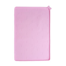 Feeding Mat 23.6 x 15.7 Inch Silicone Non-Slip Foldable Food Dispenser Pad For Dogs Cats Indoor Pink A