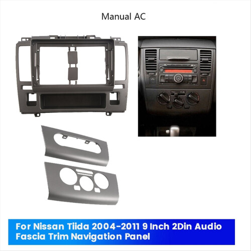 Dashboard DVD 9 tommer 2Din lyd fascia panel til Tiida 04-11 1