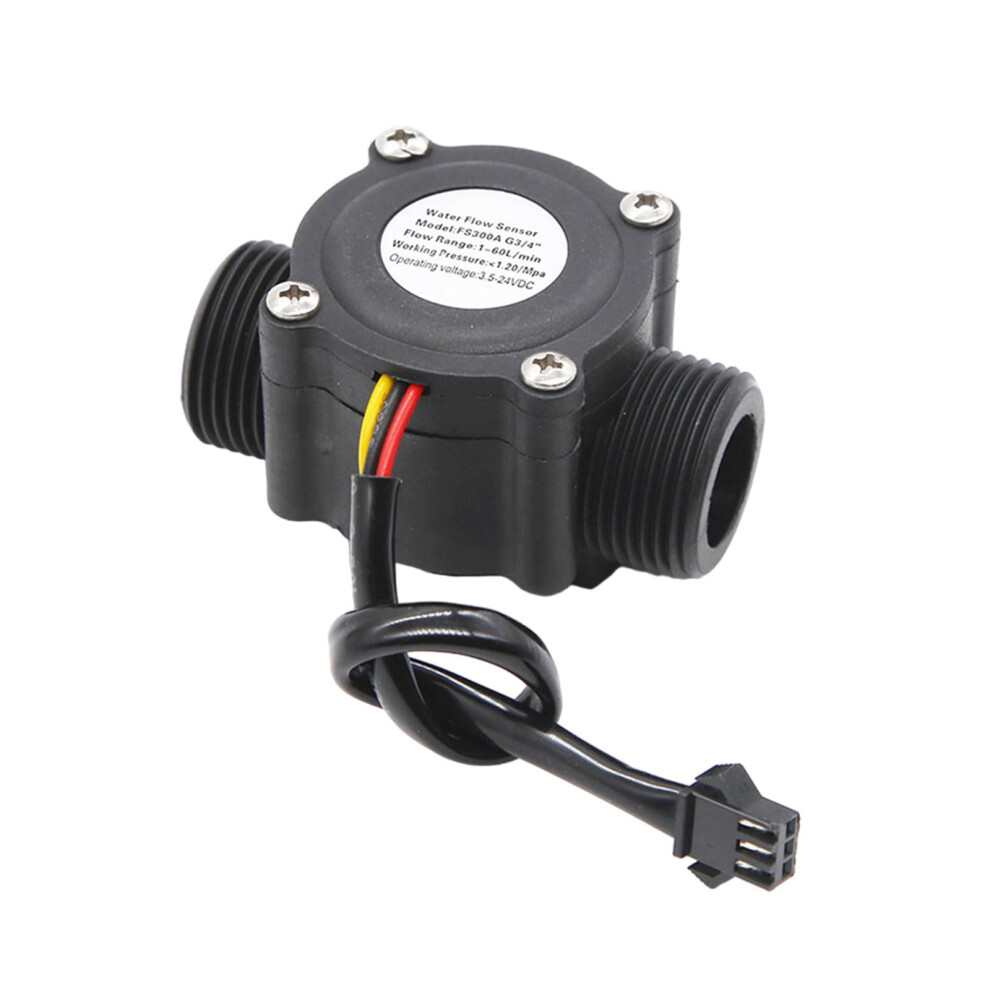 3/4'' Hall Effect Liquid Water Flow Sensor Flowmeter Counter Meter 3.5V-24V 2-60L/Min Inline Water Flow Meter 9393856549580
