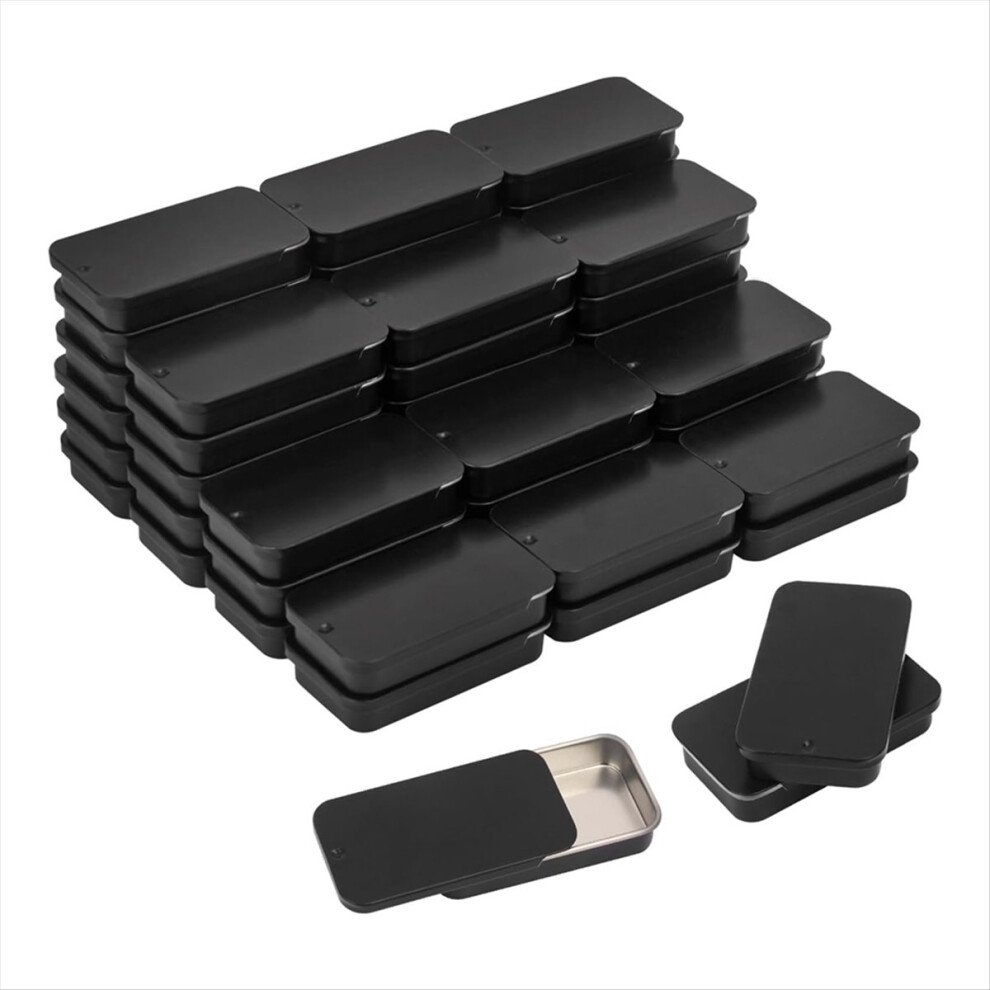 50PCS 2.36x1.3x0.43 Inch, Slide Top Tin Containers, Tin Box Container-image-OPC-PMD6M5W-NEW