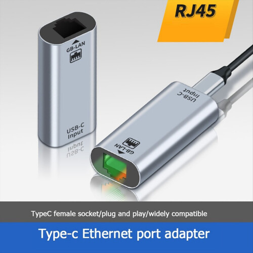USB C 1000 Mbps Ethernet-adapter Type-C til RJ45-port Gigabit 1